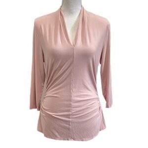 Vince Camuto Blush Pink Stretch Ruched Pullover Top